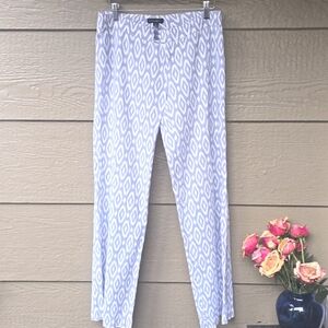 Willie Smith wide leg gray white print linen pants 2